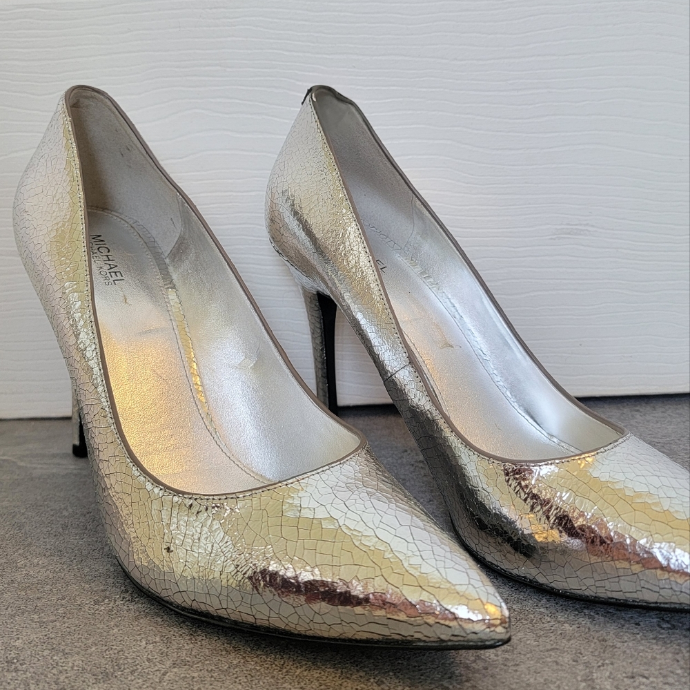 Michael Kors Claire Metallic Silver Pumps-NWOB
